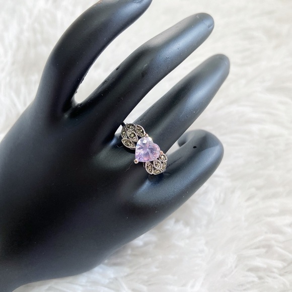 Amethyst Heart Ring Size 10 - Picture 3 of 6